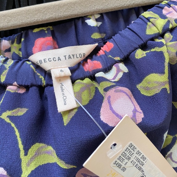 Rebecca Taylor silk floral off shoulder dress med - Picture 12 of 12